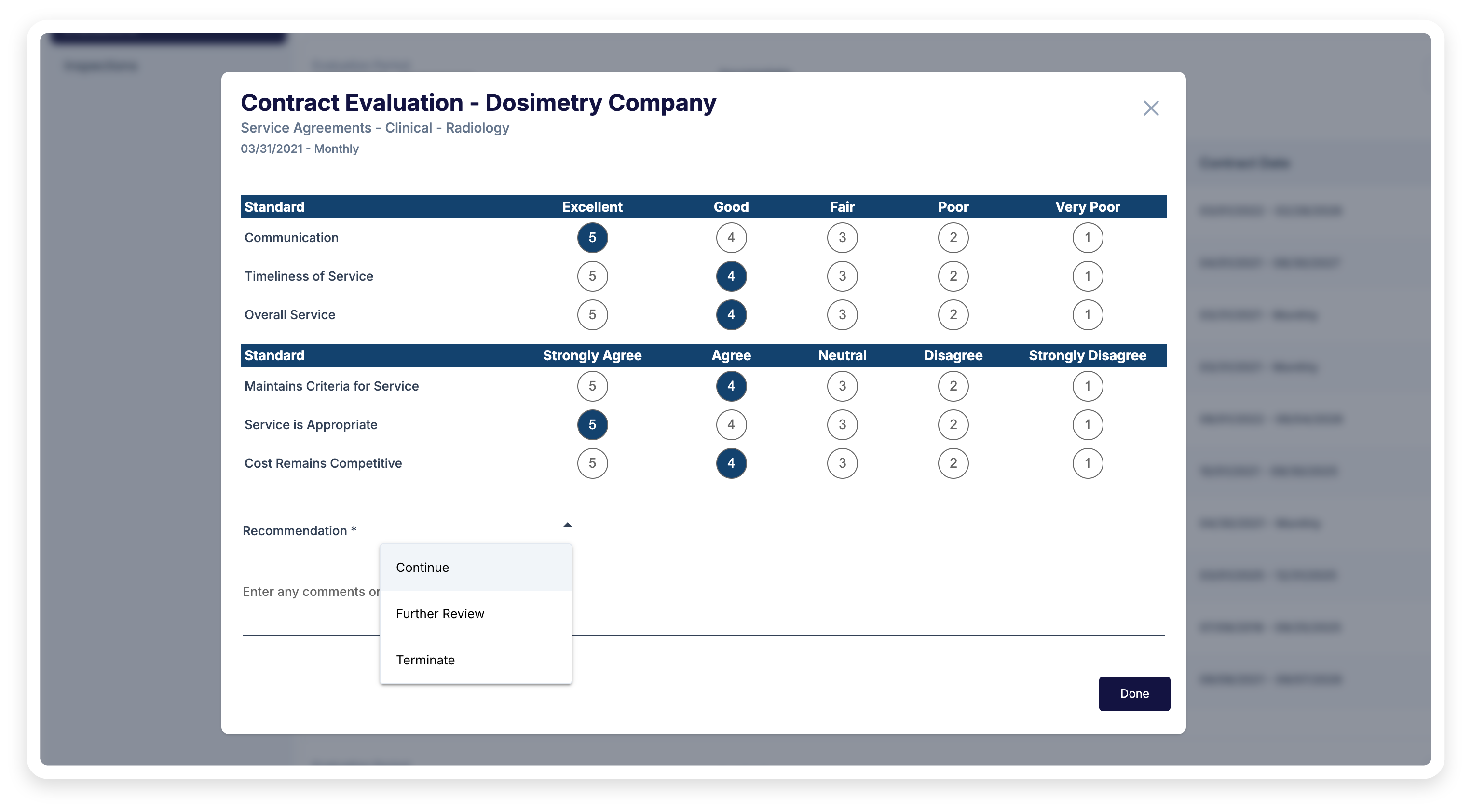 RFX Contract Evaluations